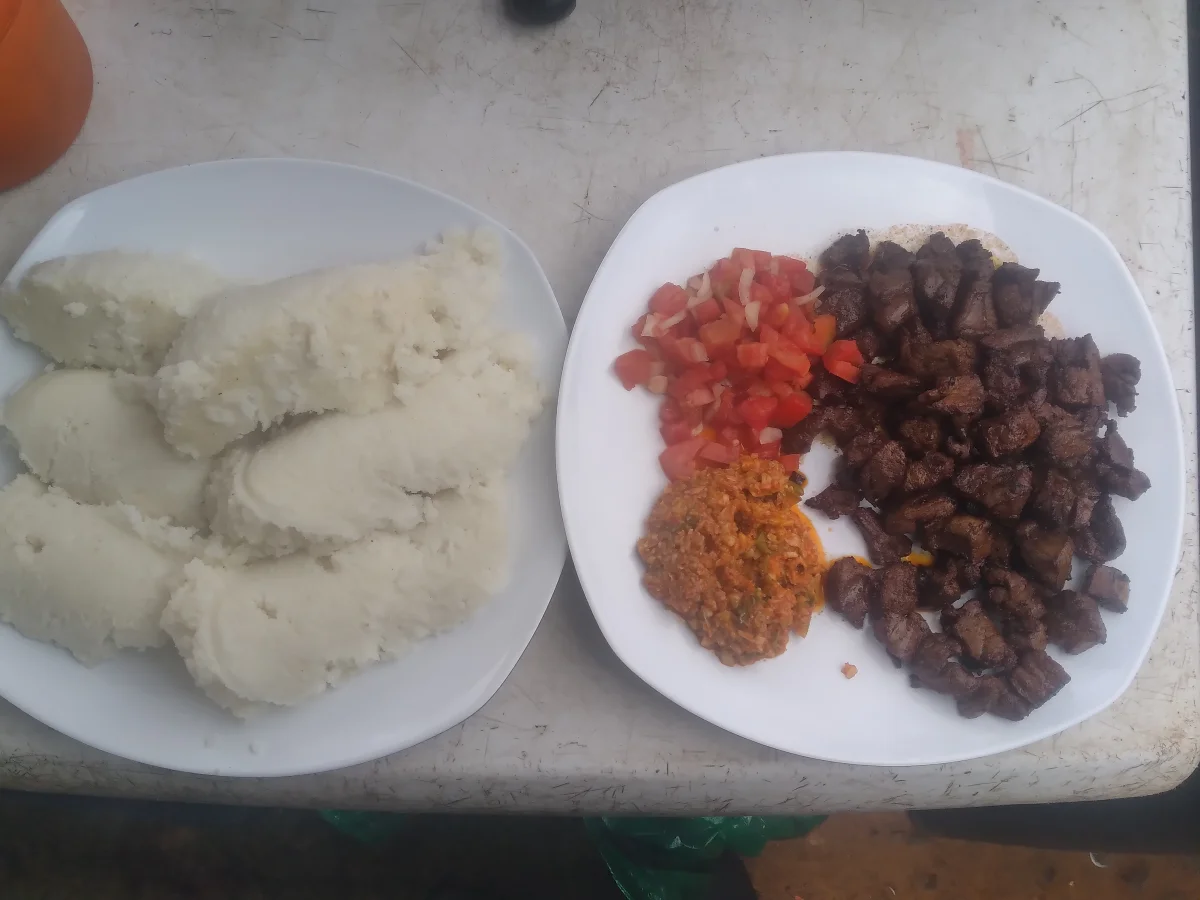 Heart and liver plate with salsa and atchar